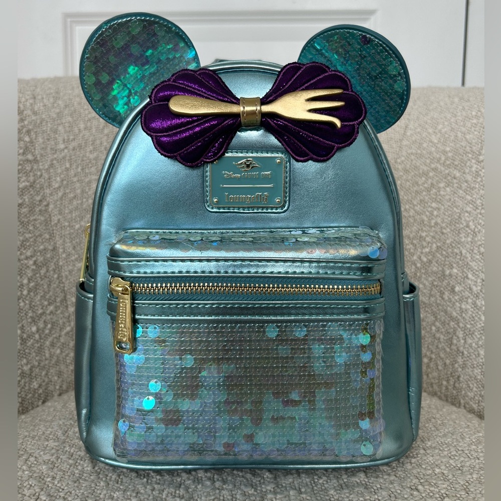 NWT DCL Disney Cruise Line Exclusive Little Mermaid Ariel Sequin Loungefly